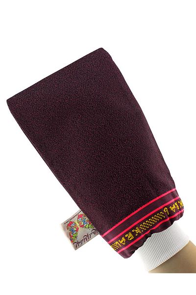 Kelebek Kese Claret Red Bath Shower Exfoliating Gloves - 100% Flush Silk