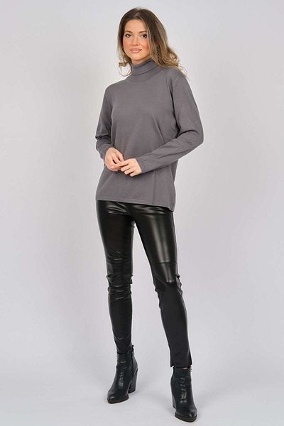Desen Triko Γυναικεία Lycra μακρυμάνικη Basic Full Fisherman Μπλούζα 0240017 Γκρι
