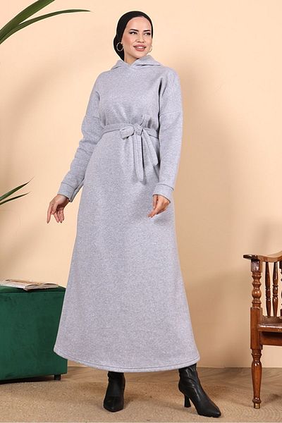 Bestenur Rochie cu glugă Benna 692 - Gri