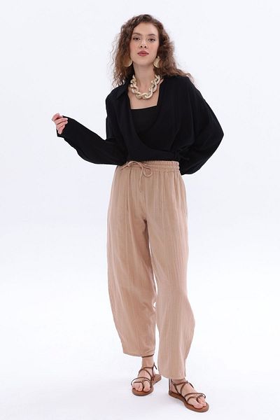 ALLDAY Stone 100% Cotton Pocket Muslin Trousers