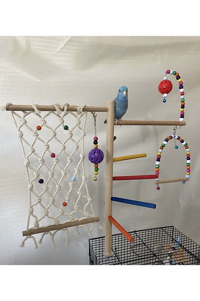 ADAPATİ PET Cage Top Playground with Bird Swing
