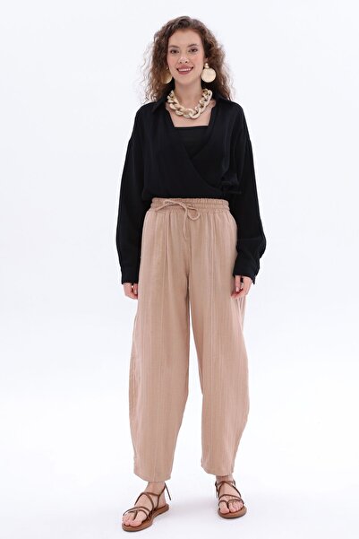 ALLDAY Stone 100% Cotton Pocket Muslin Trousers