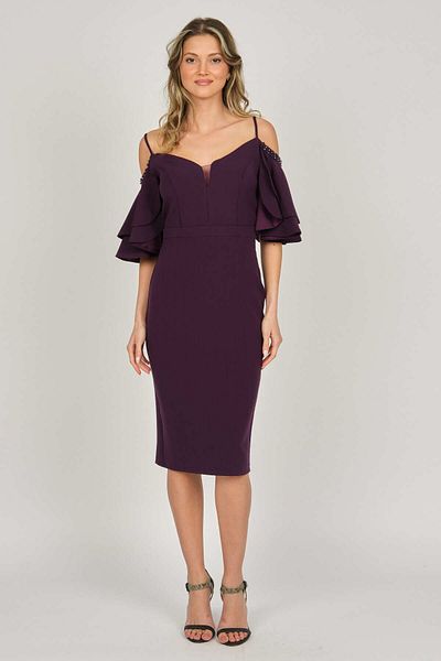 Dans Women's Low Sleeve Araboy Evening Dress 5279783 Plum