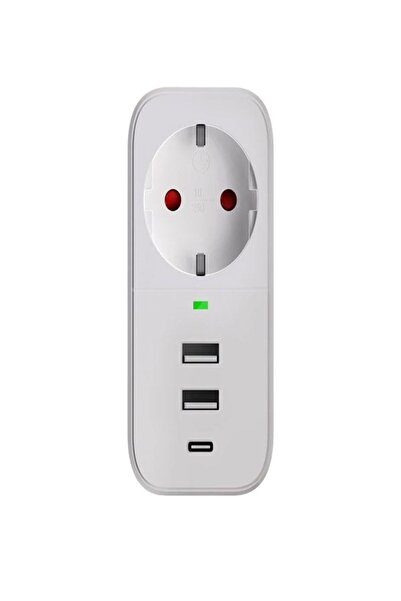 ÇELİKWORK FTR017 3in1 Termal Akım Korumalı Çoklayıcı Priz 2 USB-A 1 PD Type-C 1 Soket 3680W
