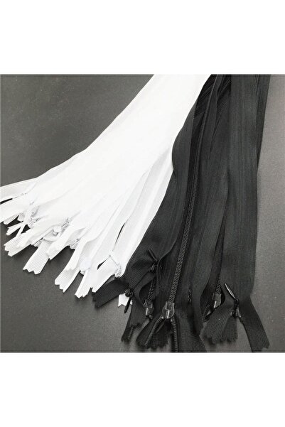 e tuhafiye 5 Negru-5 Alb Fermoar pantaloni pantaloni ascuns (16-20 CM)