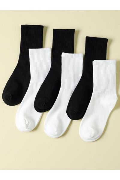 MY MENORA SOCKS 6 чифта черно-бели тренировъчни чорапи - College Socks