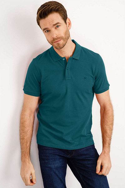 İgs Ανδρικό μπλουζάκι Petrol Modernfit / Slim Fit Polo Neck T-shirt