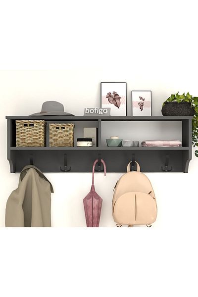 Bofigo Bofigo Coat Rack Wall Hanger Clothes Hanger Shelf Wall Hanger 120 cm Anthracite