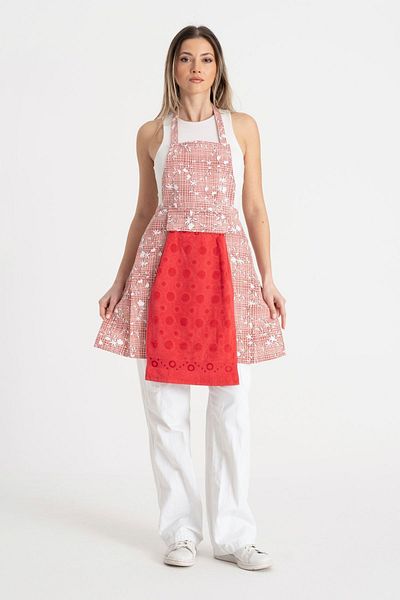 Enoteks Kitchen Apron with Towel A.red