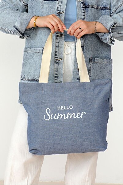 Bestenur Синя літня сумка з принтом 1005