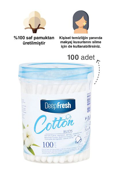 Deep Fresh 100 Pieces of Earsticks - Pack of 3