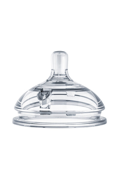 comotomo - حلمة طبيعية من السيليكون (تدفق متوسط) - شفافة 2 قطعة