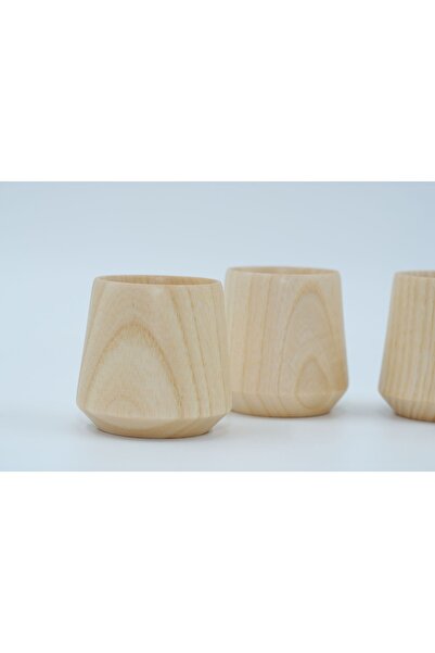 NATIVU Set of 4 Handmade Ash Wood Coffee Glasses