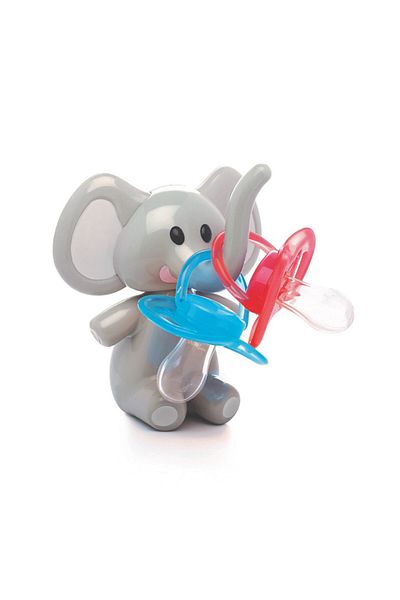 Melii Elephant Pacifier Holder – Grey With Grey Ears – Keeps Pacifier Clean, Travel-friendly For Baby
