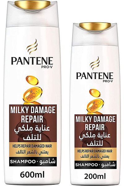 Pantene Pro-V Milky Damage Repair Shampoo Pack 600 ml + 200 ml Free