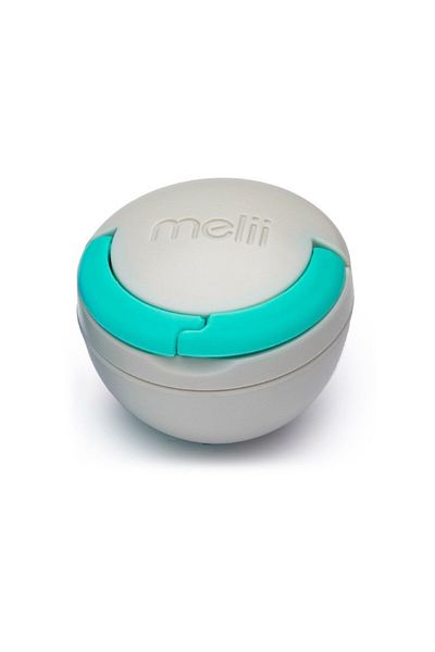 Melii جراب اللهاية - رمادي وأزرق - خالٍ من مادة BPA، حافظة لهاية صحية، مشبك، للأطفال الرضع والأطفال الصغار