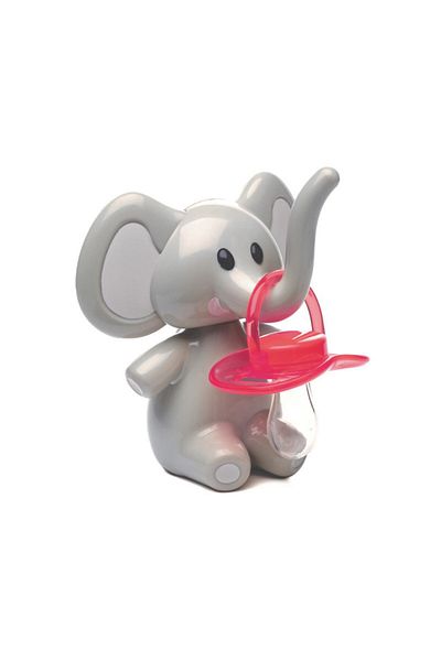 Melii Elephant Pacifier Holder – Grey With Grey Ears – Keeps Pacifier Clean, Travel-friendly For Baby