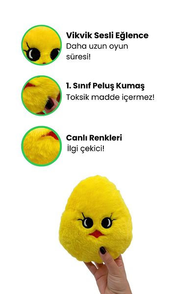 Havhav Vikvik Sound Chick Plush Dog Toy Yellow Color Sound Dog Toy Dog Sleeping Companion