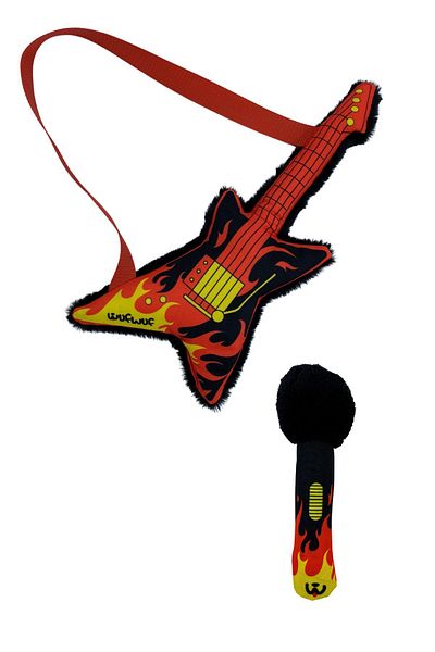 Havhav Dog Plush Toy Set: Guitar and Microphone Dog Tug Toys Dog Accessories