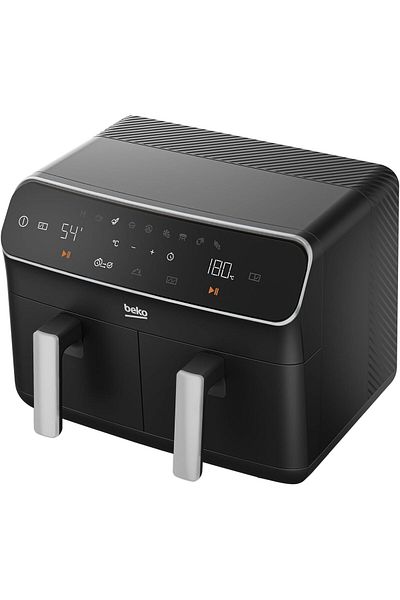 Beko Air Fryer Twin 2400W, 8.5Litre Capacity, 9 Functions, Touch Screen, Teflon coated - FRL5388B