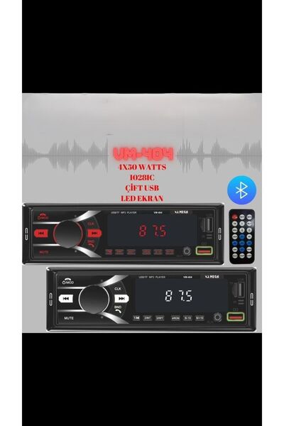 Harbass Çift Usb Girişli Bluetooth Oto Teyp Araba Teybi Radyo Sd Aux Teyp Amfi Çıkışlı Kumandalı 215