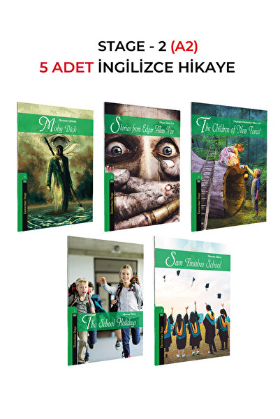 Kapadokya Yayınları İNGİLİZCE HİKAYE A2 SEVİYESİ (STEGE 2) 5, Lİ SET,