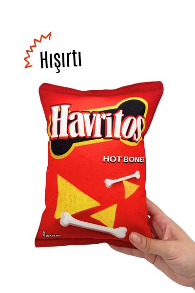 Havhav Havritos Plush Chips Rustle Sound Dog Toy Chips Shaped Sounding Dog Playmate