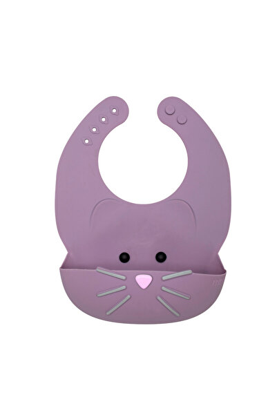 Melii مريلة سيليكون القطة الأرجوانية