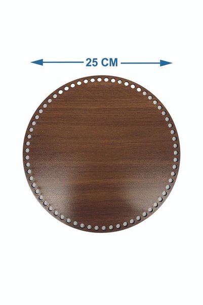 şamaksesuar Ahşap 3 Mm Mdf Daire Sepet Tepsi Tabanı Ceviz Tek Yüz 4 'lü Paket