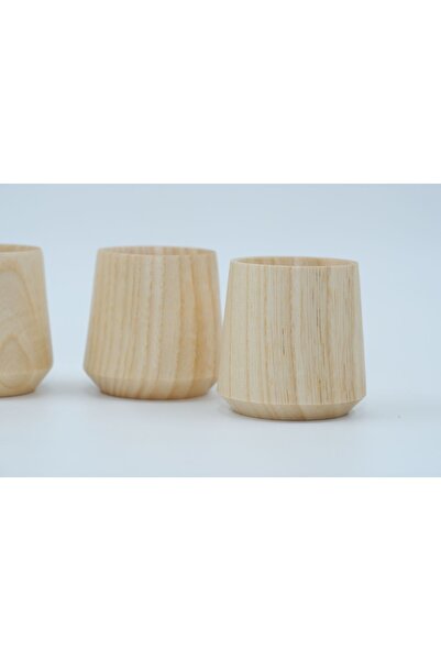 NATIVU Set of 4 Handmade Ash Wood Coffee Glasses