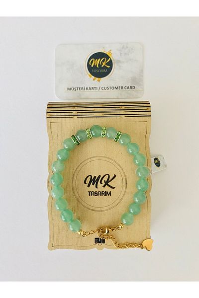 MK tasarım Real Aventurine Stone - 100% Original Bracelet MKT1001