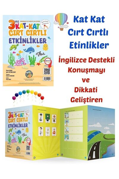 Öğrence Gezegeni Kat Kat Cırt Cırtlı Etkinlik Kitabı-3 Yaş-ingilizce Destekli...