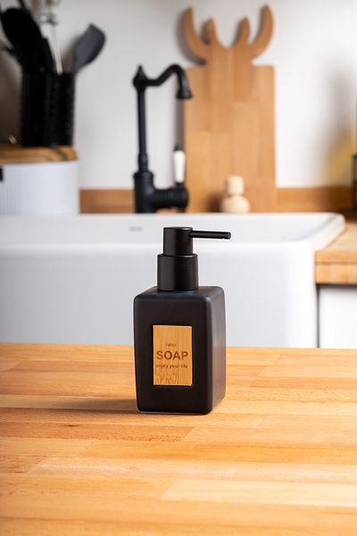 FH finehome Μαύρος διανομέας υγρού σαπουνιού Pien Ceramic