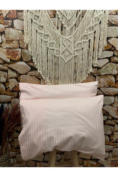 EVYA Pink Luxury Hotel Series Μαξιλαροθήκη 2τμχ 50x70cm Σατέν ρίγα
