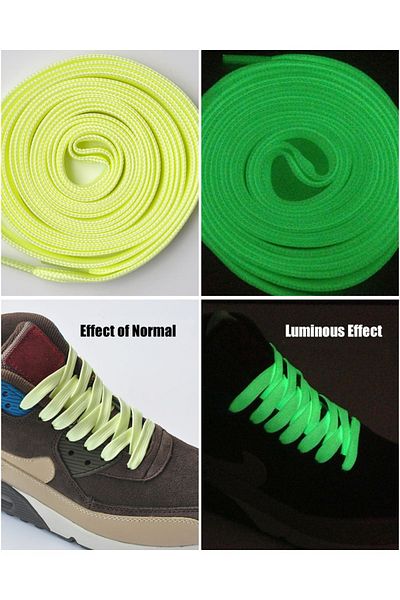 Butik Junisteps Glow-in-the-Dark Highlighter Flat Yellow Children's Shoelaces