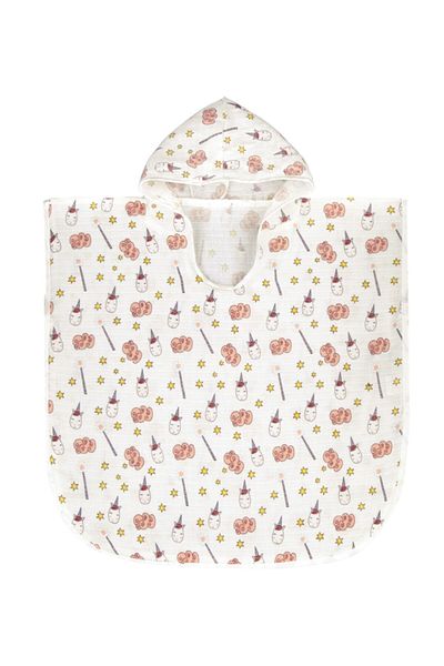 Lunanino Muslin Hooded 100% Cotton Baby Poncho 4-7 Years Unicorn