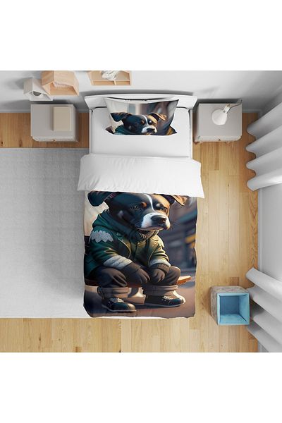 ECEMRE 3D Digital Printed Single Duvet Cover Set - Ambossed