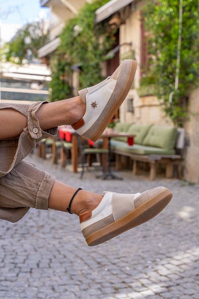 Güneşkızı GUKI35 Pantofi de damă în stil vegan bej - Confortabil zilnic SPICA-071