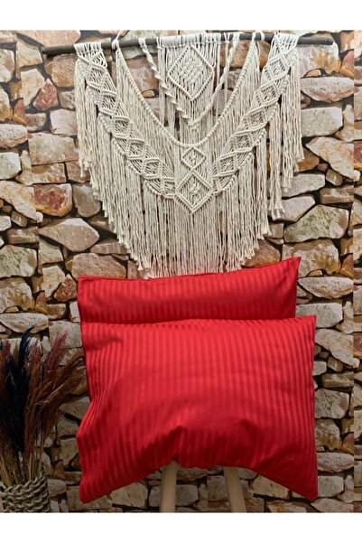 EVYA Red Luxury Hotel Series 2-Piece 50X70Cm Pillow Case Striped Silk Texture