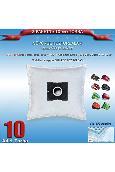 Beko Bks 1014-1015-1016-1018 Y-1210-1245-1330-2016-2018-2123-2230 Vacuum Cleaner Dust Bag 10 Pieces 200120