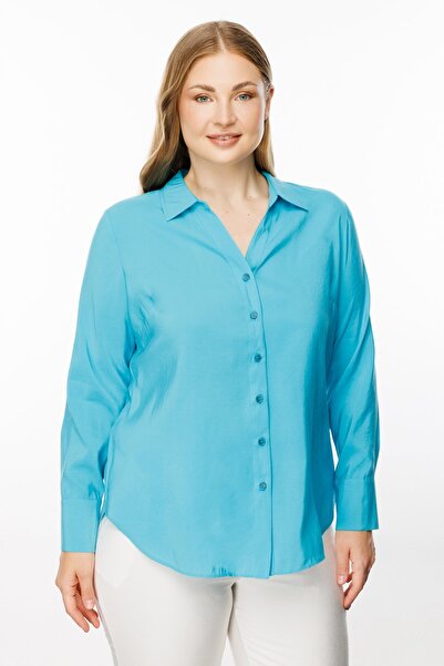 Ekol Düğmeli Uzun Kol Gömlek