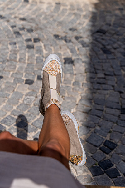 Güneşkızı Guki35 Women's Beige Daily Comfortable Vegan Pure High Top Sneaker Gk-puppis016