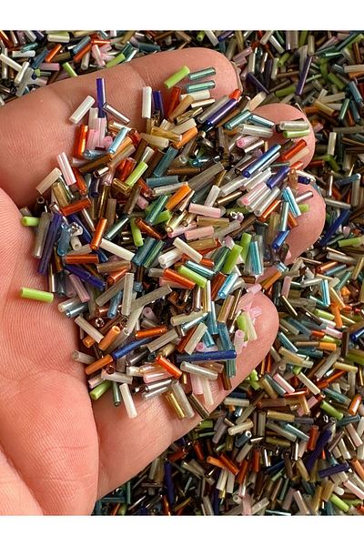 Gönülden Tasarım 50 GR Mărgele de țeavă de cristal de calitate 1 colorate Mărgele de scris pentru cusut