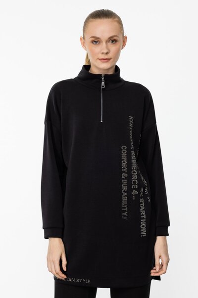 ON Stone Printed Stand Collar Long Sweat