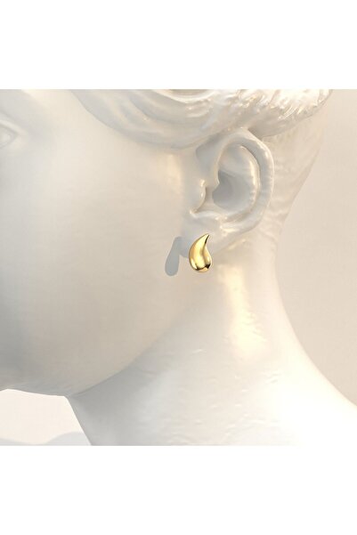 İNDİGO TAKI Küçük Gözyaşı Damlası Altın Kaplama Gümüş Küpe