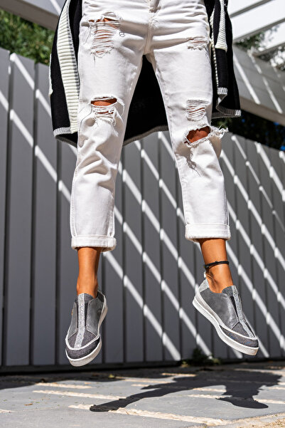 Güneşkızı Guki35 Women's Black-gray Daily Comfortable Vegan Movement Sneaker Gk-rigel051