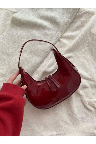 Dreambag Women's Claret Red Large Size Patent Leather Chery Hand and Shoulder...