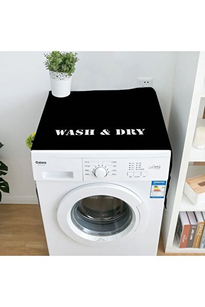 Else Dekor 60x140cm Decorative Black and White Patterned Dish Dryer and Washing Machine Cover