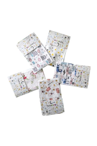 Lunanino Muslin Baby Diaper and Bib Set King Bear
