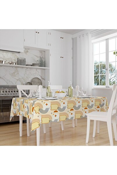 Else Dekor Цифровий друк Мінімалістична лляна скатертина - Не залишає плям, без турбот